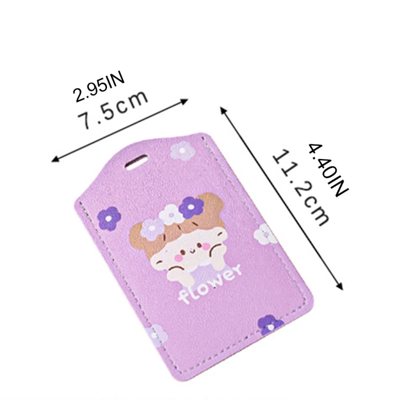 Credit Card Badge Holder Cartoon PU Leather Bus Pass for Case Cover Business Cards for Case