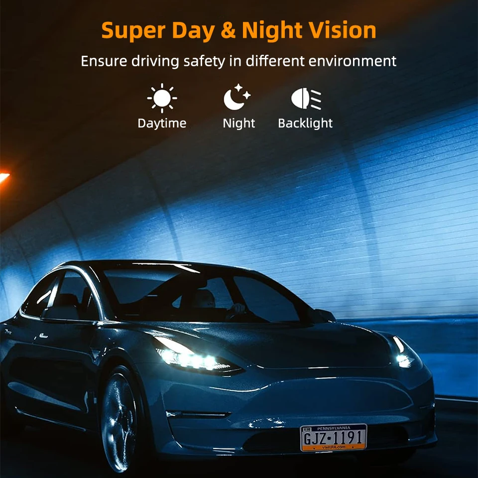 Dash Car Camera Built-In Wi-Fi＆GPS 24H 170° Wide Angle Parking Monitoring Night Vision 1080P Rear Camera UHD 4K Video Recorder