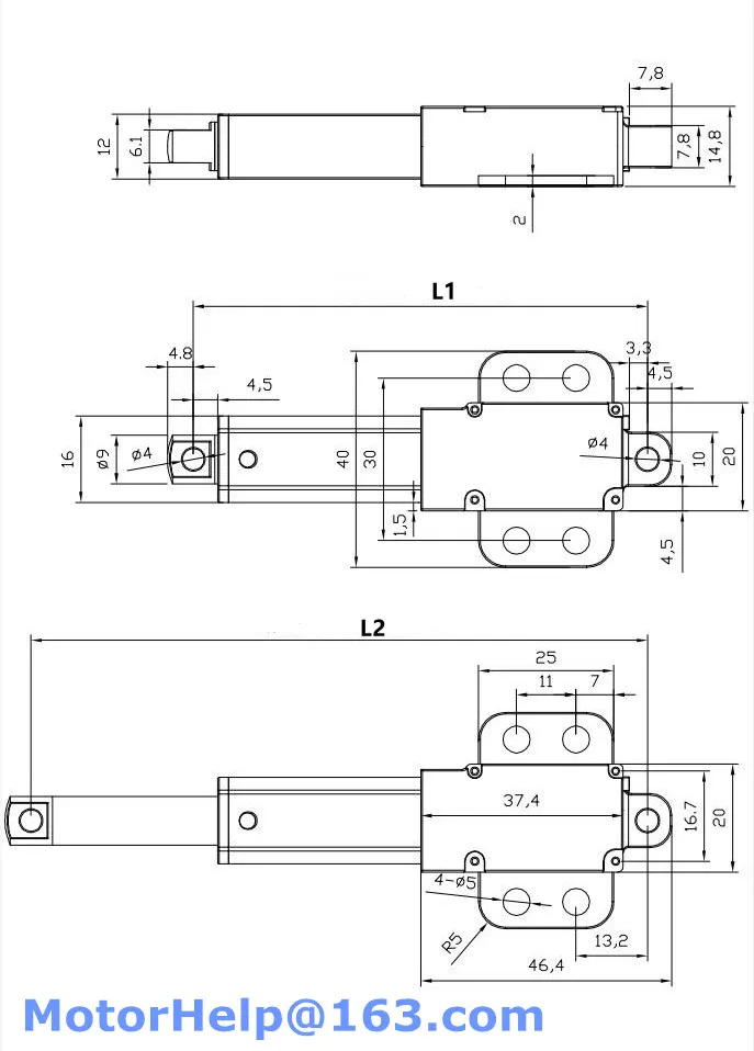 Micro actuador lineal personalizado, motor actuador lineal, 10/21/30/50/100mm de carrera, robótica, Automatización del hogar, 6V, 12V, 24V