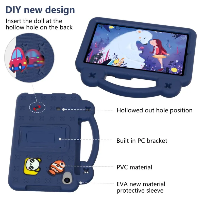 For Nokia T21 10.36 inch 2022 Cartoon Baby Bear Kids Case Shockproof EVA With Hand Holder Tablet Cover for nokia T20 10.36 2021