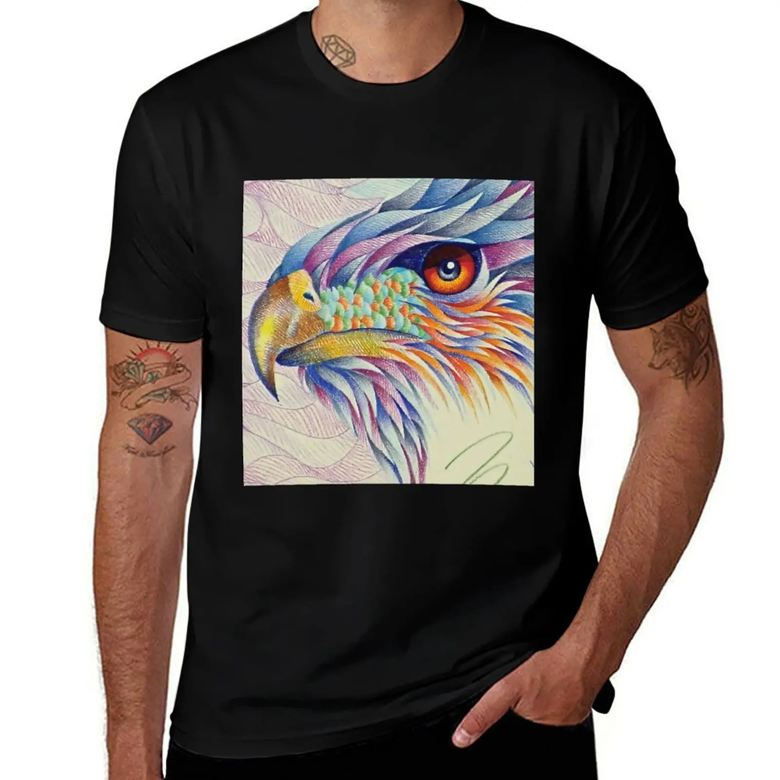 

angled hawk T-Shirt t shirt men 100% cotton luxury brand graphic t shirts for man T-Shirt