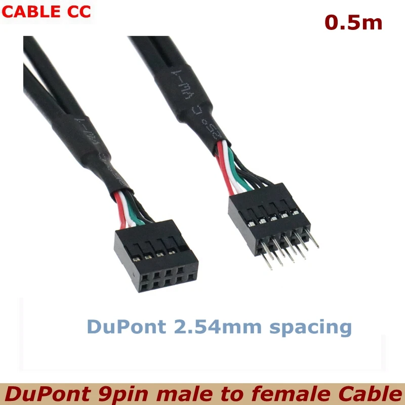 0.3m 0.5m Computer Motherboard 9Pin DuPont 2.54mm USB 2.0 male female Expansion DuPont Data Cable 50cm PC DIY Cable Extension