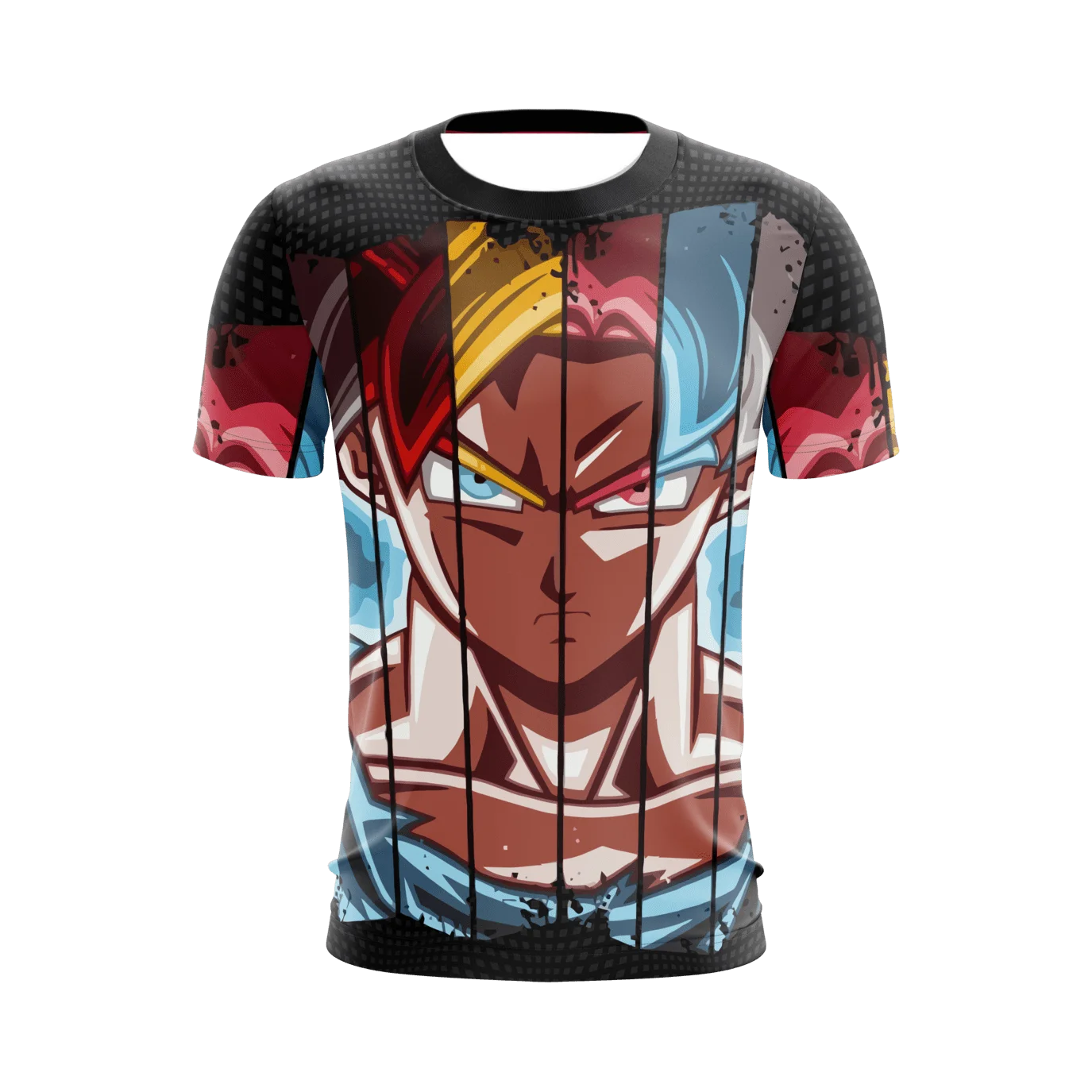 Nueva camiseta de Dragon Ball Son Goku Super Saiyan God Realm Bandai para hombre/mujer, deportes de verano, camiseta de Cosplay transpirable y de secado rápido