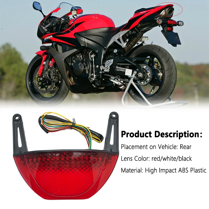 For Honda CBR600RR CBR 600 RR 2007 2008 2009 2010 2011 2012 Motorcycle Rear Tail Light Brake Turn Signals Integrated LED Light