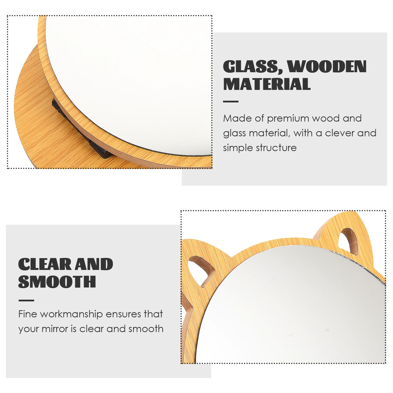 Specchio da tavolo per trucco da tavolo in legno per trucco per camera Piccolo specchio da tavolo portatile in legno decorativo