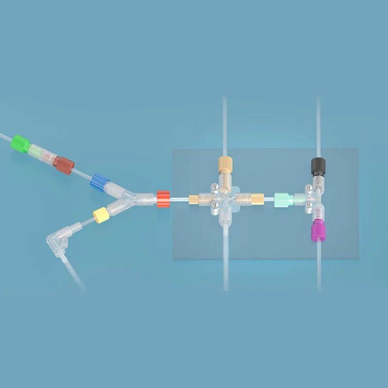 Color Flangeless Fitting Rigid Tubing Connector Plastic 1/4-28UNF  M6 Threaded Ferrule Flangeless Pipe Fittings