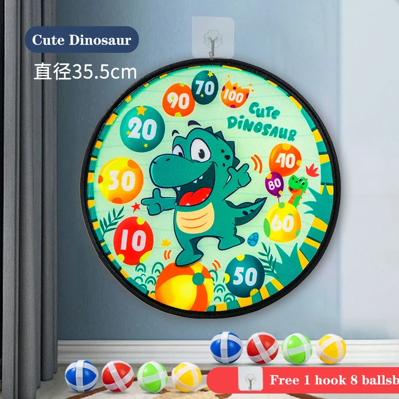 Children Cartoon Animal Dinosaur Dart Target Dartboard Sticky Ball Family Interactive Sports Game Puzzle Toy Creative Fun Toys