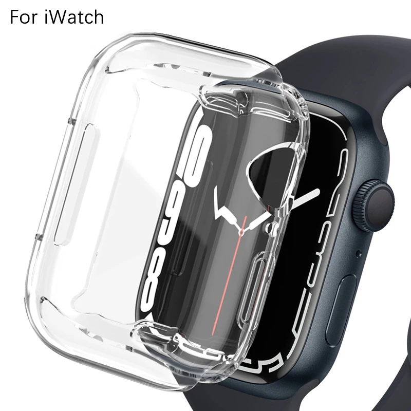 Full Screen Protector For Apple Watch Ultra 49mm 9 8 7 41mm 45mm TPU bumper Cover For iWatch Series 6 5 4 se 44mm 40mm 42mm 38mm