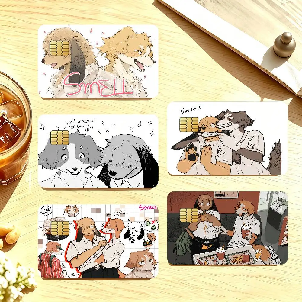 Anime S-SMELL Nagabe-N Credit Card Skin Stickers For Bank Card Bus Metro Cards Waterproof Anti-Scratch Gift 4PCS