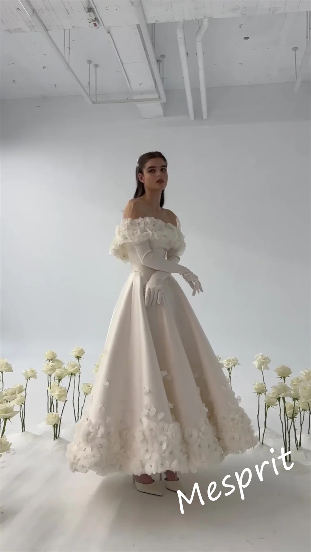 Charmeuse-vestido Midi de quinceañera con apliques, hombros descubiertos, a medida, para ocasiones