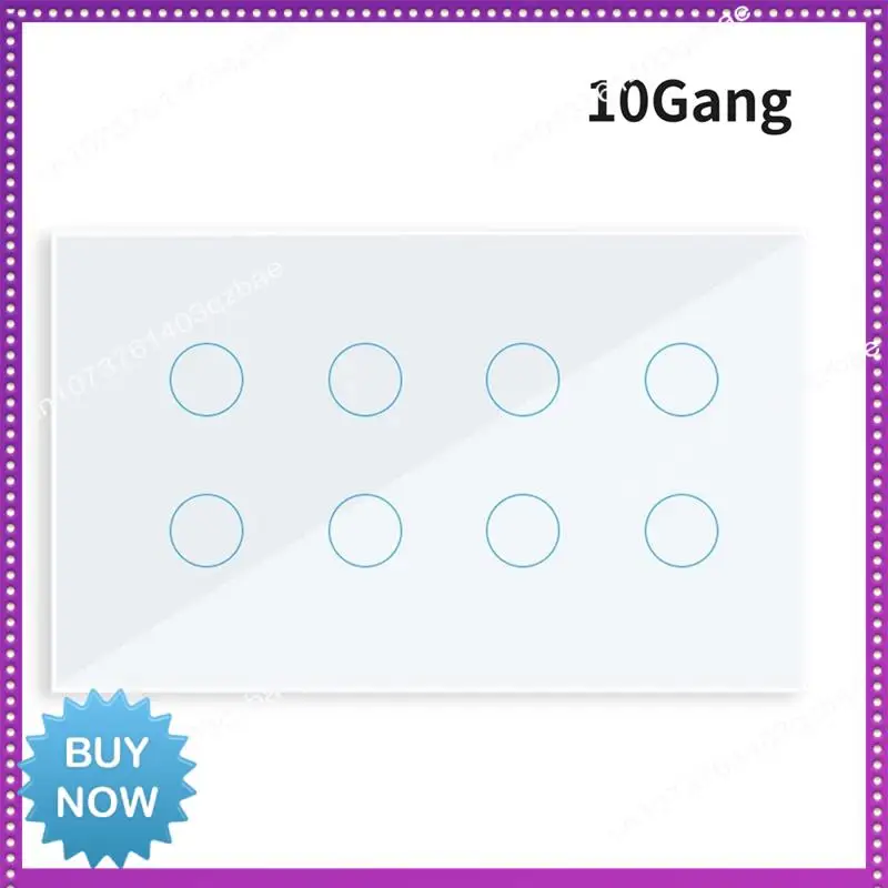 

Hot Ltem WIFI Smart Touch Light Настенный выключатель прерывателя Стеклянная панель 10-бандовый Tuya Smart Life для Alexa Google Home Легкая установка W