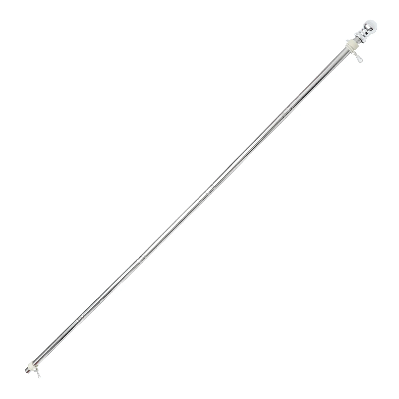 

1 set Adjustable Stainless Steel Flag Pole Kit Outdoor Rotating Ring Clamp For Garden Yard Party Event Decor Silver