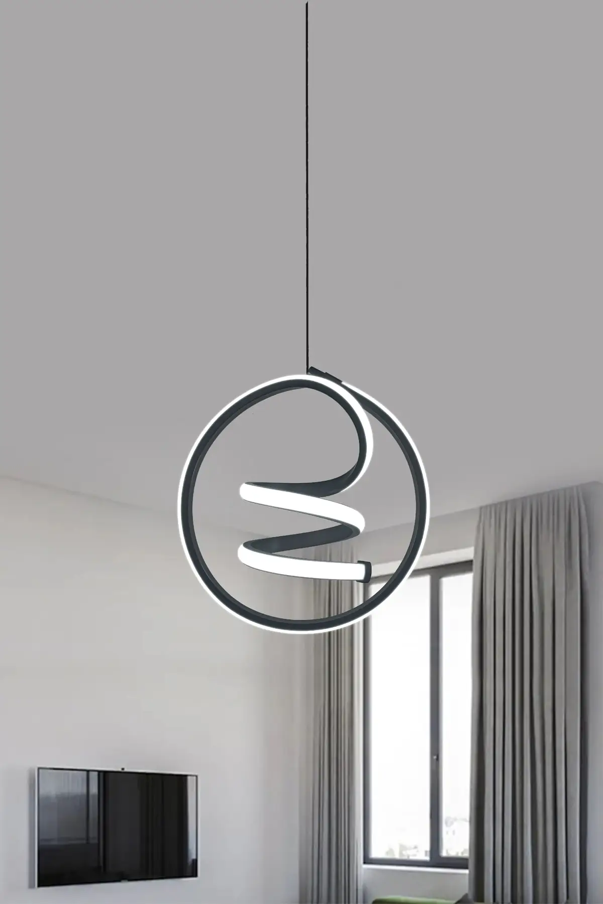 DOLBOVI Modern pendant Led chandelier black case white light