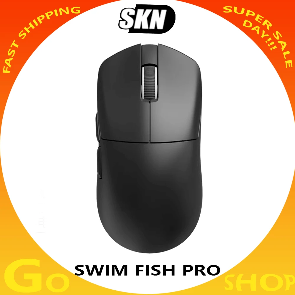 Skn Swim Fish Pro Mouse 3 Mode Bluetooth Wireless 8k Mouse Paw3950 Accessory For Computer Gaming E-Sports Mouse Gamer Man Gifts