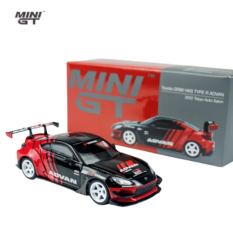 

В наличии 1:64 Toyota GR86 HKS TYPE R ADVAN литая под давлением модель автомобиля из сплава, подарочная игрушка на фестиваль мальчика, декоративный предмет для взрослых.