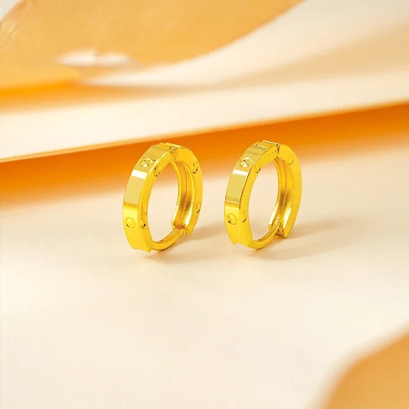 Lynge Jewelry Trend Ear loops Shining Real 18k Gold Ear Buckle for Woman High-quality Luxury AU750 Earring Party Banquet Fine Je