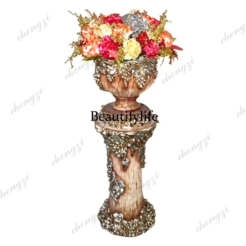 H132 Chinese style silver grape simulation flower pot classical wedding shopping mall home flower arrangement decoration ornamen