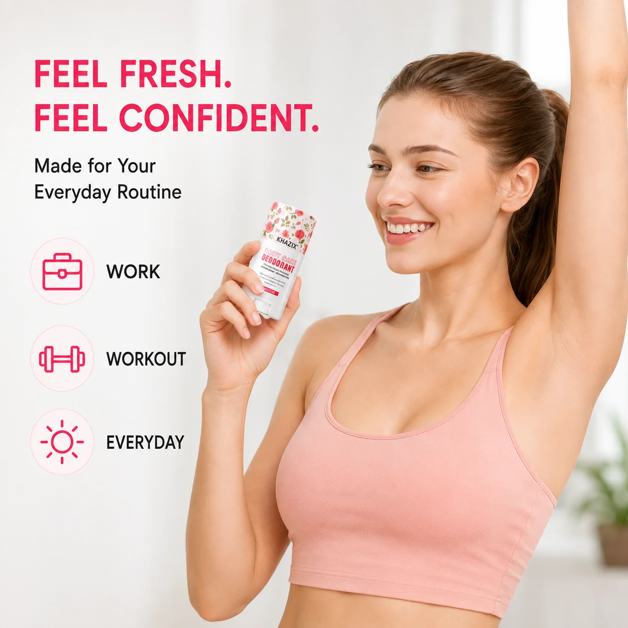 Body Deodorant Stick 72H Long Lasting Odor Protection Underarm Fresh Care Strawberry Coconut Summer Rose Scent.