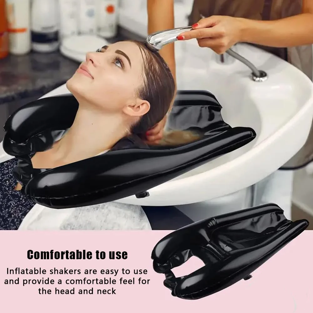 Bassin De Shampoing Gonflable Noir, Bassin De Shampoing Portable Pour Personnes Âgées Sur Lit Ou Fauteuil Roulant