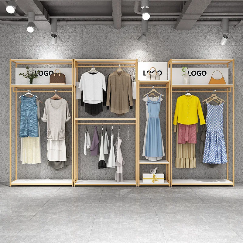 Clothing store display racks, women's clothing store shelves, special children's clothing store display racks, floor-standing