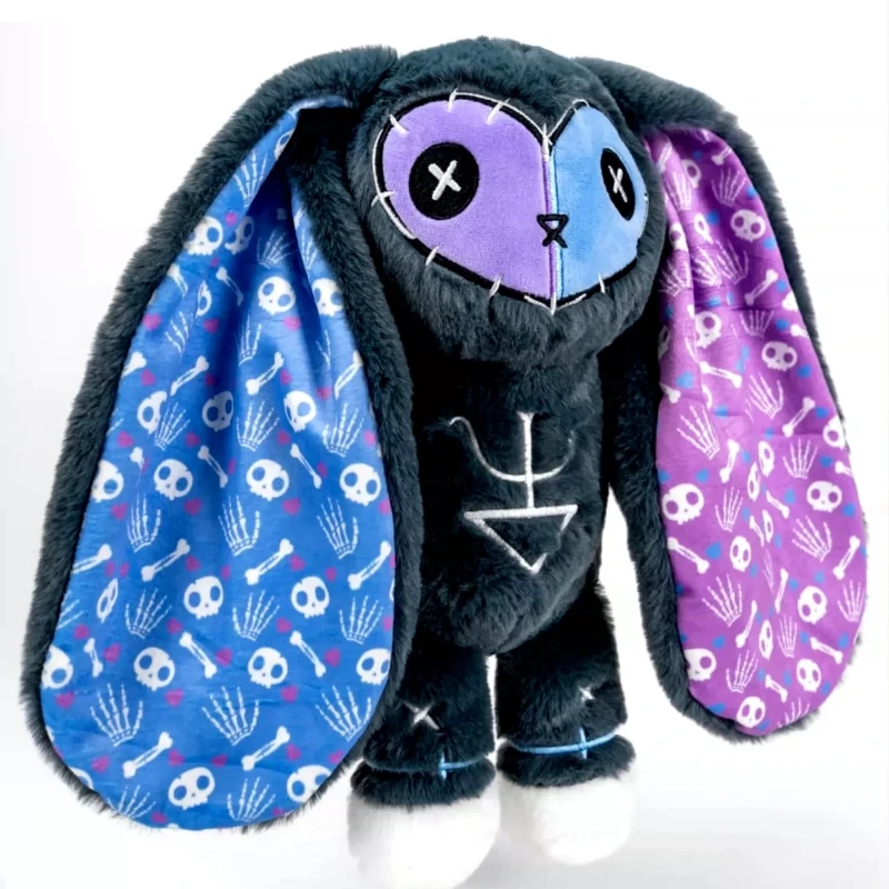 Plushie Dreadfuls Rheumatoid Arthritis Rabbit Gothic Stuffed Plush Toy Skull Print Soft Doll For Adult Home Decor Collectible