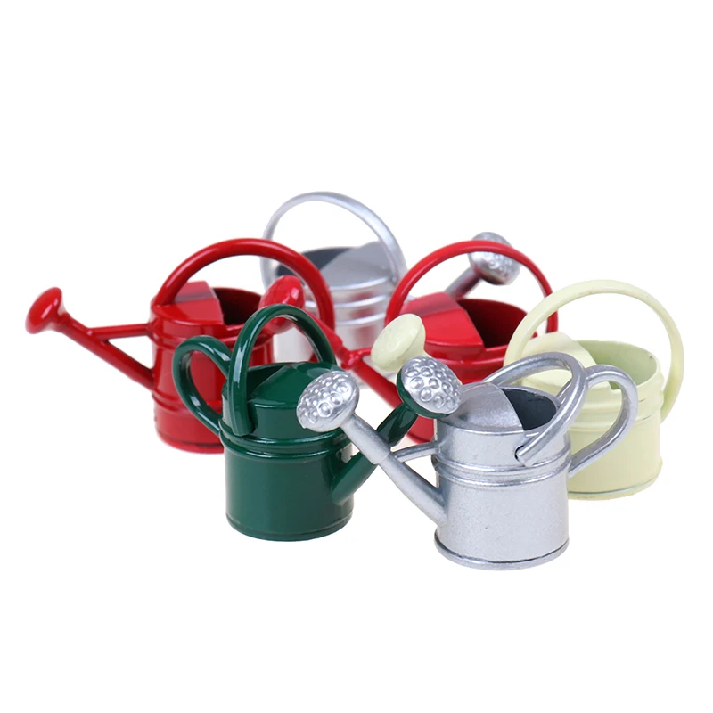 Năm 1/12 Kim Loại Bình Tưới Cây Sân Vườn Thu Nhỏ Trang Trí Cho Trẻ Em Bé Búp Bê Acces Nhà Búp Bê Thu Nhỏ Đồ Gỗ Đồ Chơi