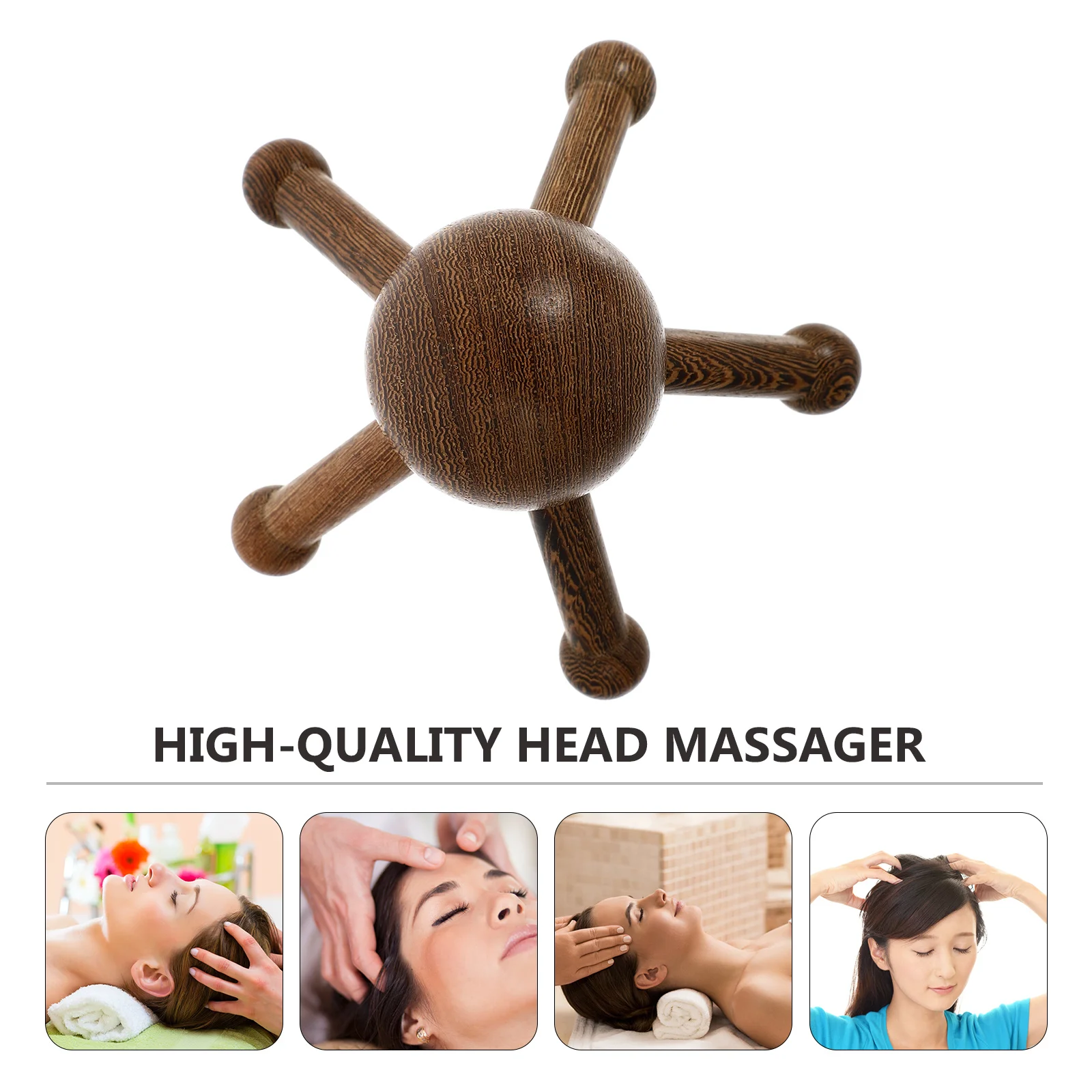 

1Pcs Wooden Head Massaging Tool Beige Scalp Massager Relax Mind Relieve Muscle Tension Stress Relief Head Massagers
