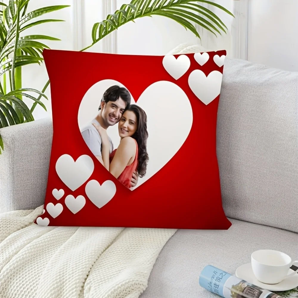 1Pc Custom Photo Throw Pillow-Personalized Double-Sided Design,Soft Plush Cushion with Insert,Perfect Gift for Various Festivals