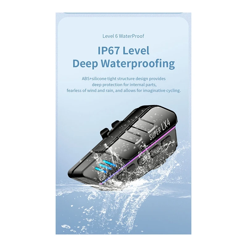 Auricolare per casco moto Bluetooth LX4 chiamata vivavoce Wireless auricolare Anti-interferenza Stereo impermeabile