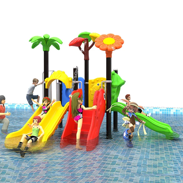 Swimming Pool Kids Outdoor Playground Equipment Large Plastic Slide Ring Fall Kids Original Water Park