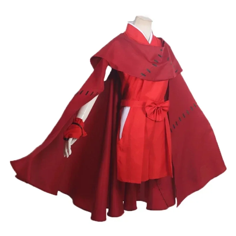 Yashahime: Princess Half-Demon Bounty Hunter Cosplay Costumes Women Halloween Costume Bow Skirtred Suit Blouse Pants Cloak