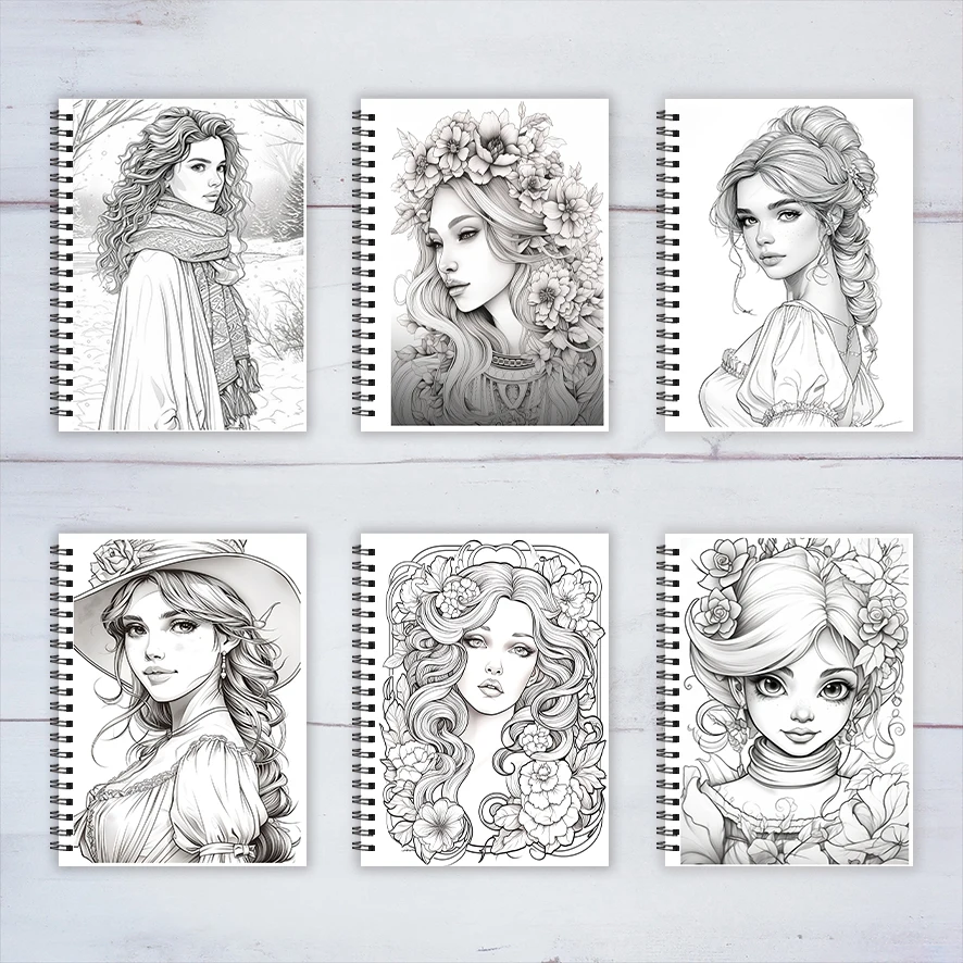 Libro da colorare per donna elegante per adulti - Libro da colorare da 8,3 x 11,2 pollici a 22 pagine - Aiuta a ridurre lo stress e allevia le emozioni