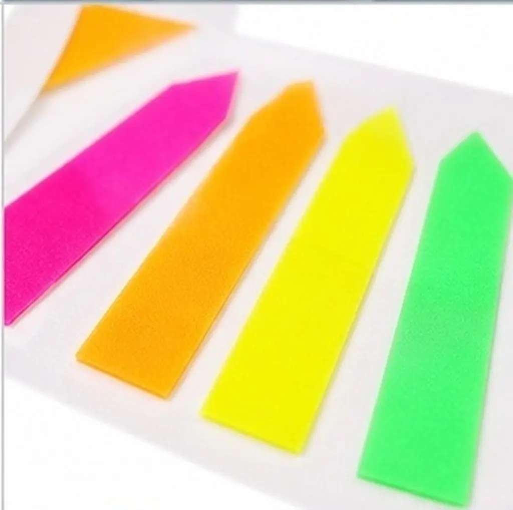 12Sets Fluorescent Index Tabs Sticky Book Tabs Page Markers for Annotation School Office Home Use Writable Easy Peel Pet