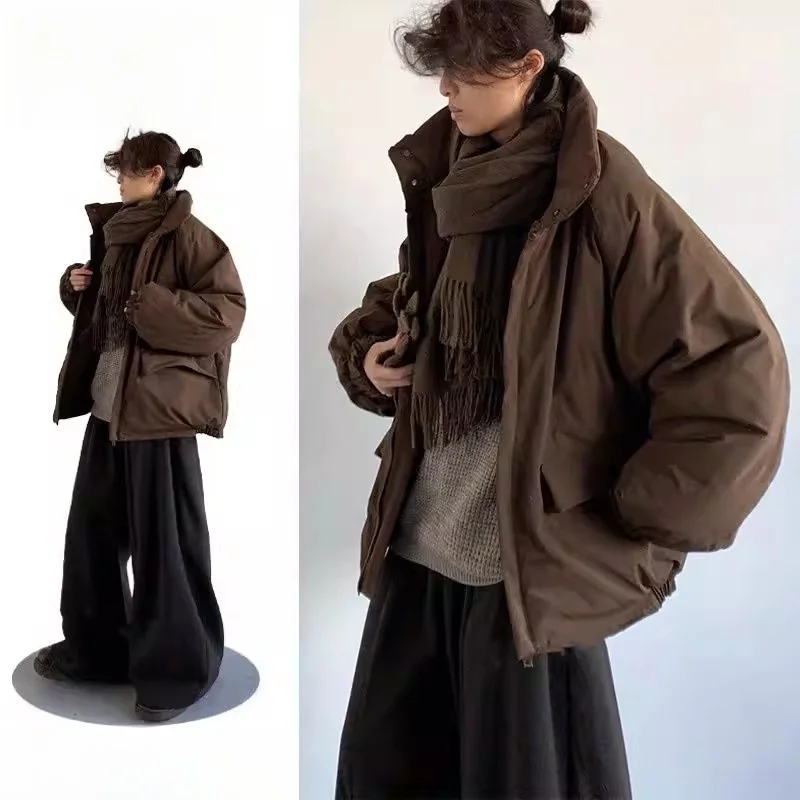 

Ретро зимняя утепленная хлопковая куртка унисекс, повседневная теплая рабочая одежда, молодежная трендовая модель стандартного кроя с множеством карманов