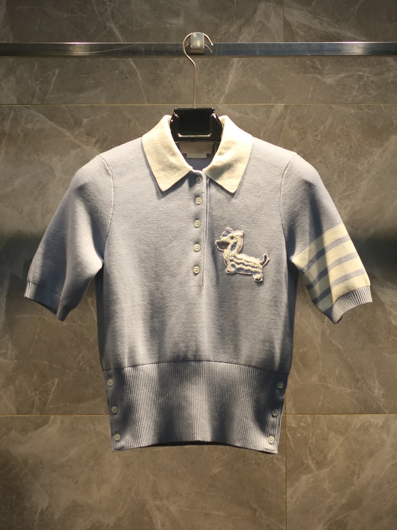 

Slim Fit ort Sve Knitted irt Women's Faionable Casual Cotton Blend Summer New Arrival f Sve T-irt