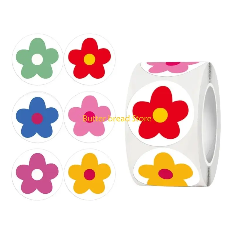 W89C 500Pcs Flower Sticker Kid Reward Sticker For Scrapbooking Journal Notebook Album