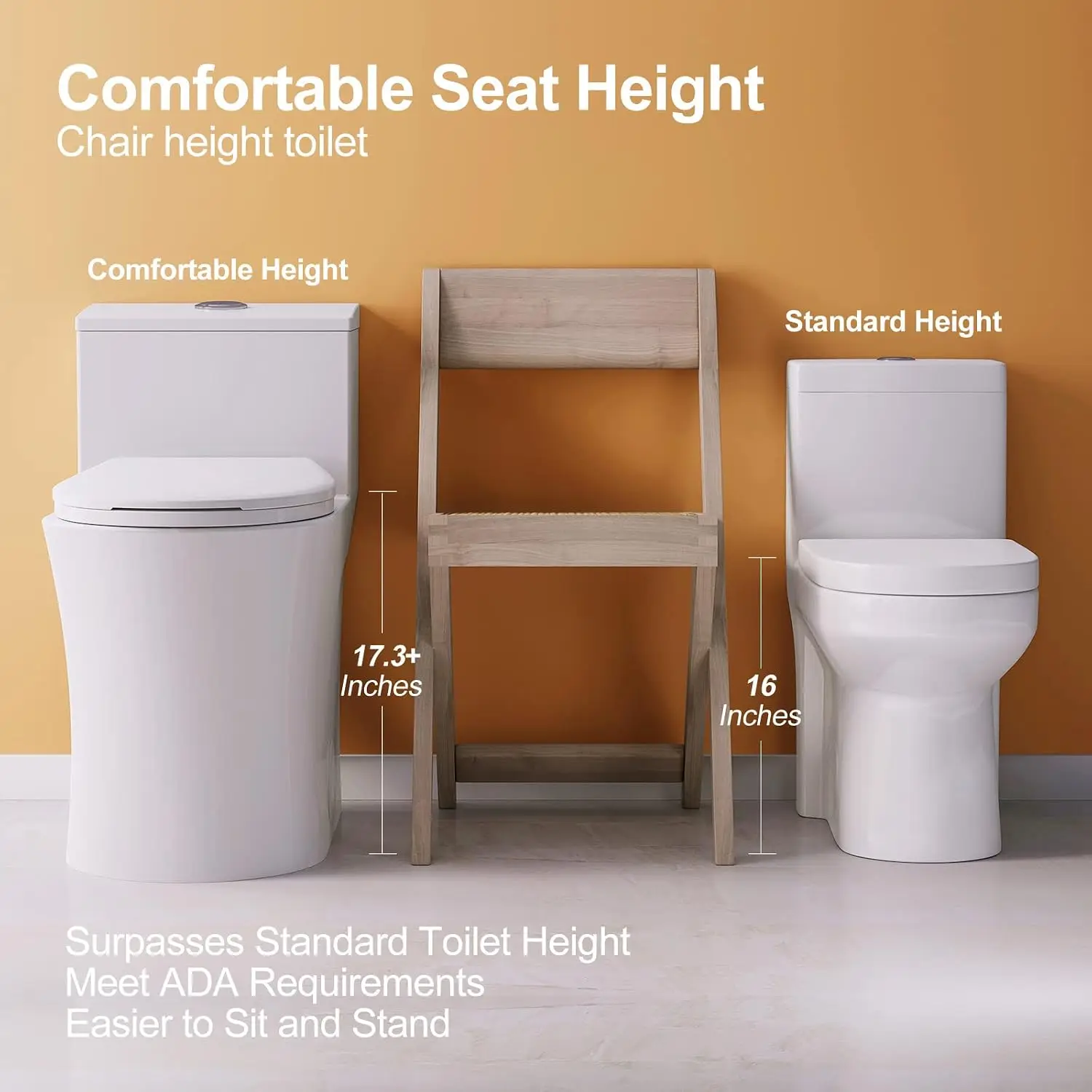 T0338W One Piece Toilet with ADA Chair Height 17.3