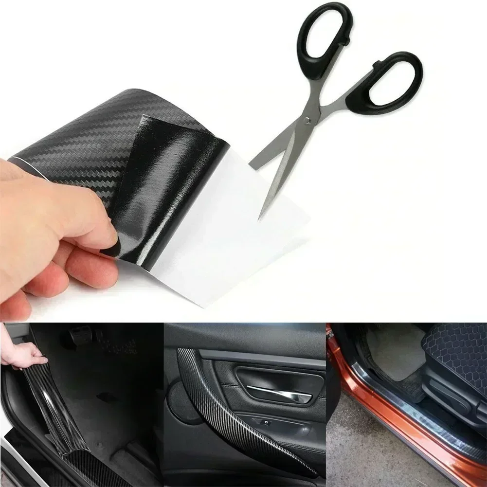 3D Nano Carbon Fiber Car Sticker Car Sticker Sill Strip Nano Waterproof Anti-Scratch Protection Tape Waterproof Protection Film