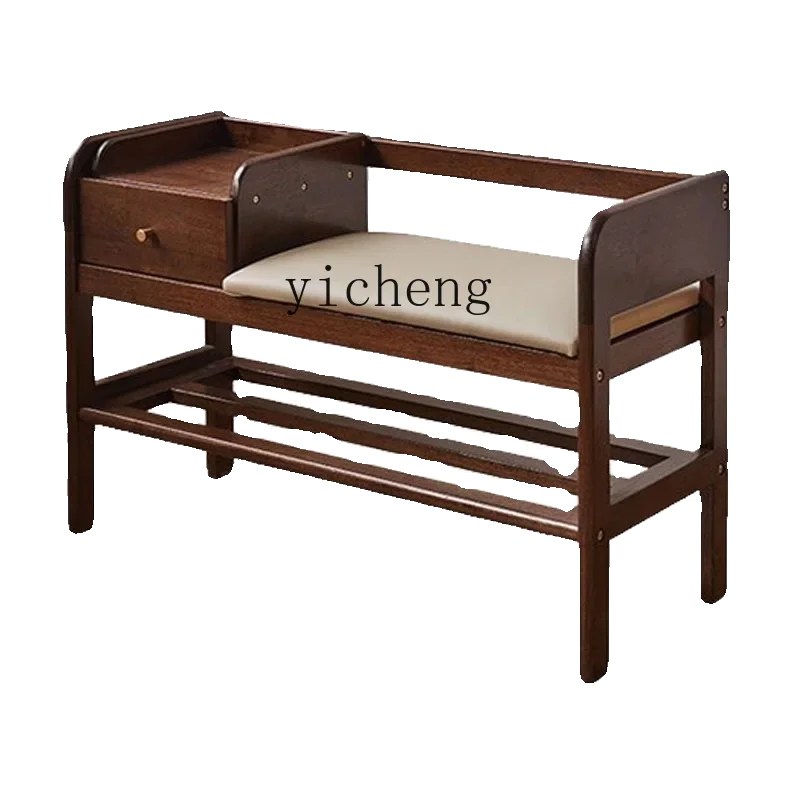 

ZK solid wood shoe change stool household drawer bench sofa seated shoe cabinet integrated porch shoe rack