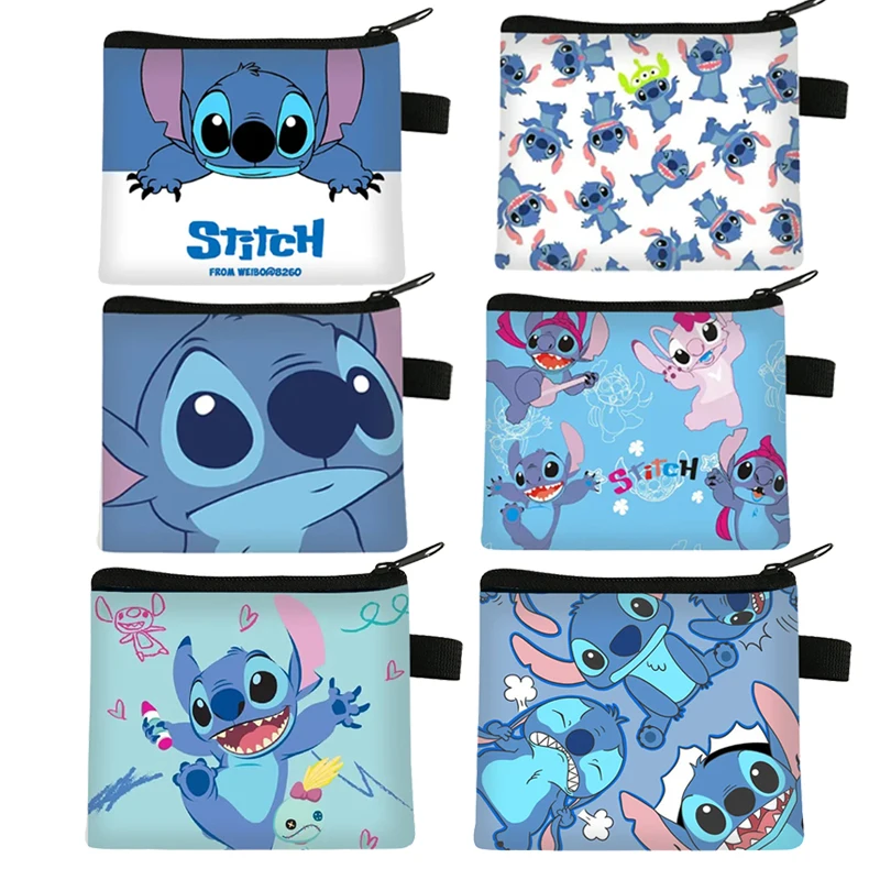 Disney Stitch Coin Purse Lilo&Stitch Wallet Anime Cartoon Card Bag Coin Purse Kids Girl Small ID Card Storage Bag Birthday Gift