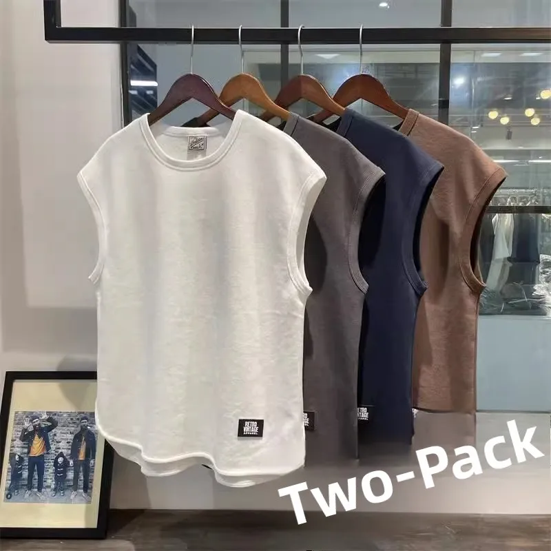 Loose Fit round Neck Sleeveless Gymnastics Tank Top Men's Casual Breathable Vest Fashionable Summer Youth Standard Style