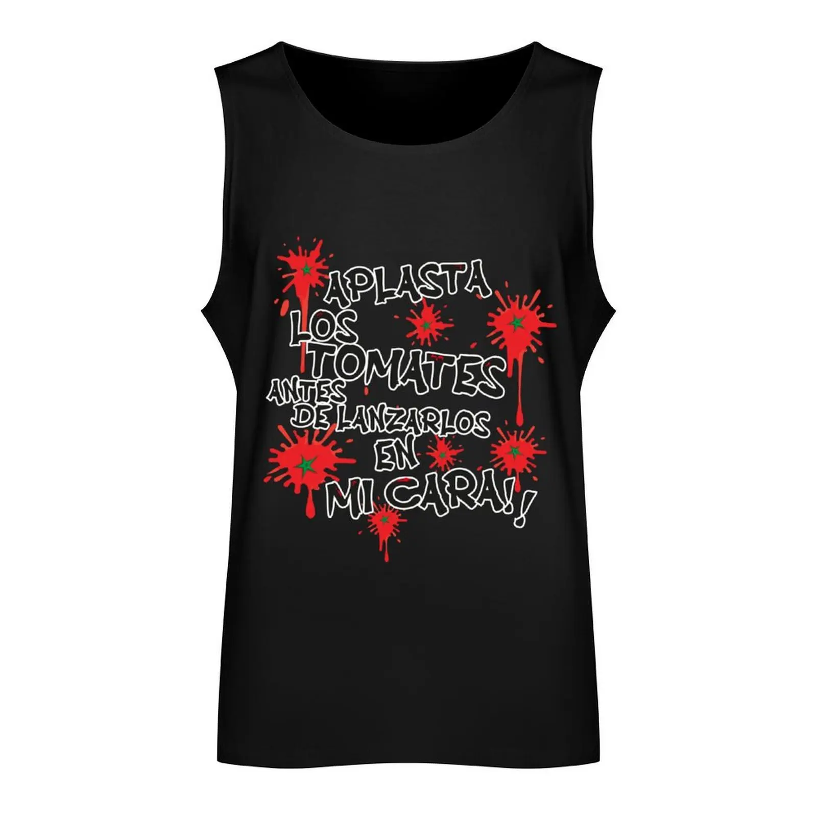 Aplasta Los Tomates Antes De Lanzarlos En Mi Cara!!La Tomatina Fiesta Tank Top muscle t-shirt T-shirt male Men's summer vest