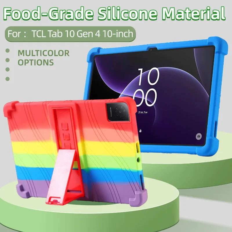For TCL Tab 10 Gen 4 Tablet Case 8483A-10 inches Tablet Case Shell Shockproof Silicone Tablet Cover Lightweight Kids Friendly