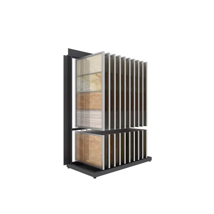 Graniteflex Sliding Unglazed Rack Marble Plinth Stand Showroom Light Tile Display