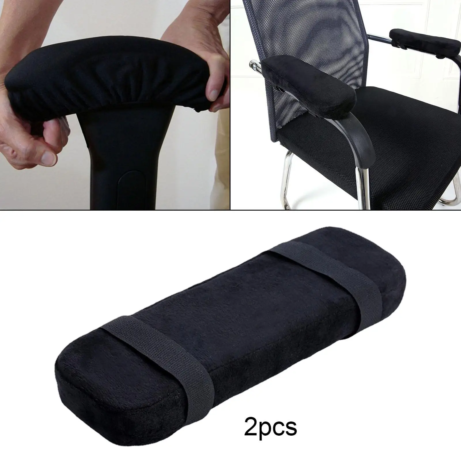 2 Piece Armrest Pad Anti-Slip Bottom Removable Pressure Relief Elbow Arm Rest Cushion for Gaming Chair Home