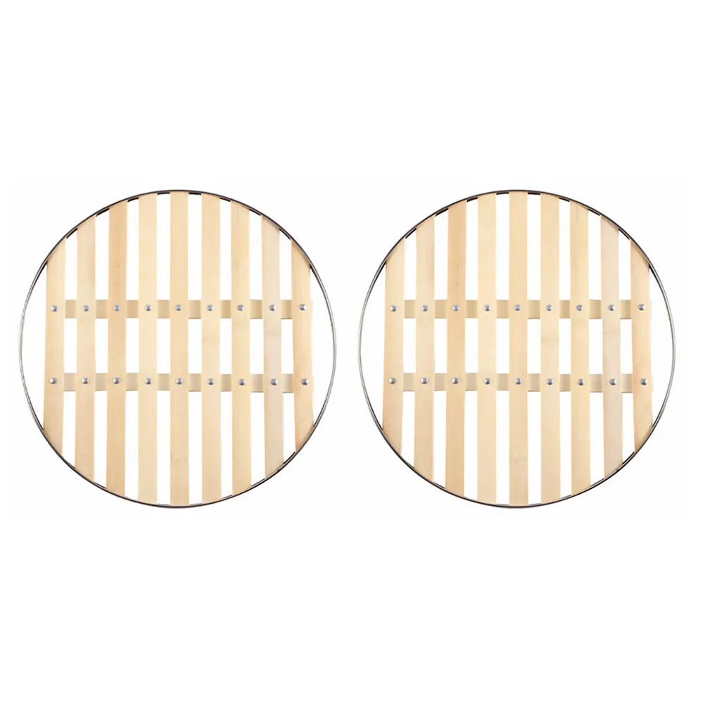 

2pcs Bamboo Steamer Rack Stainless Steel Reinforced Round Steaming Holder For Rice Cooker Fish Veggie Tamale Crab Cooking