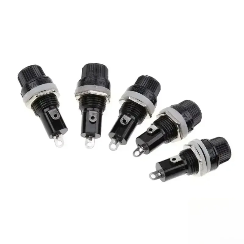 5 Pieces for 5*20 10A 250V Thread Screw Cap Panel Mounted Fuse Holders 2025