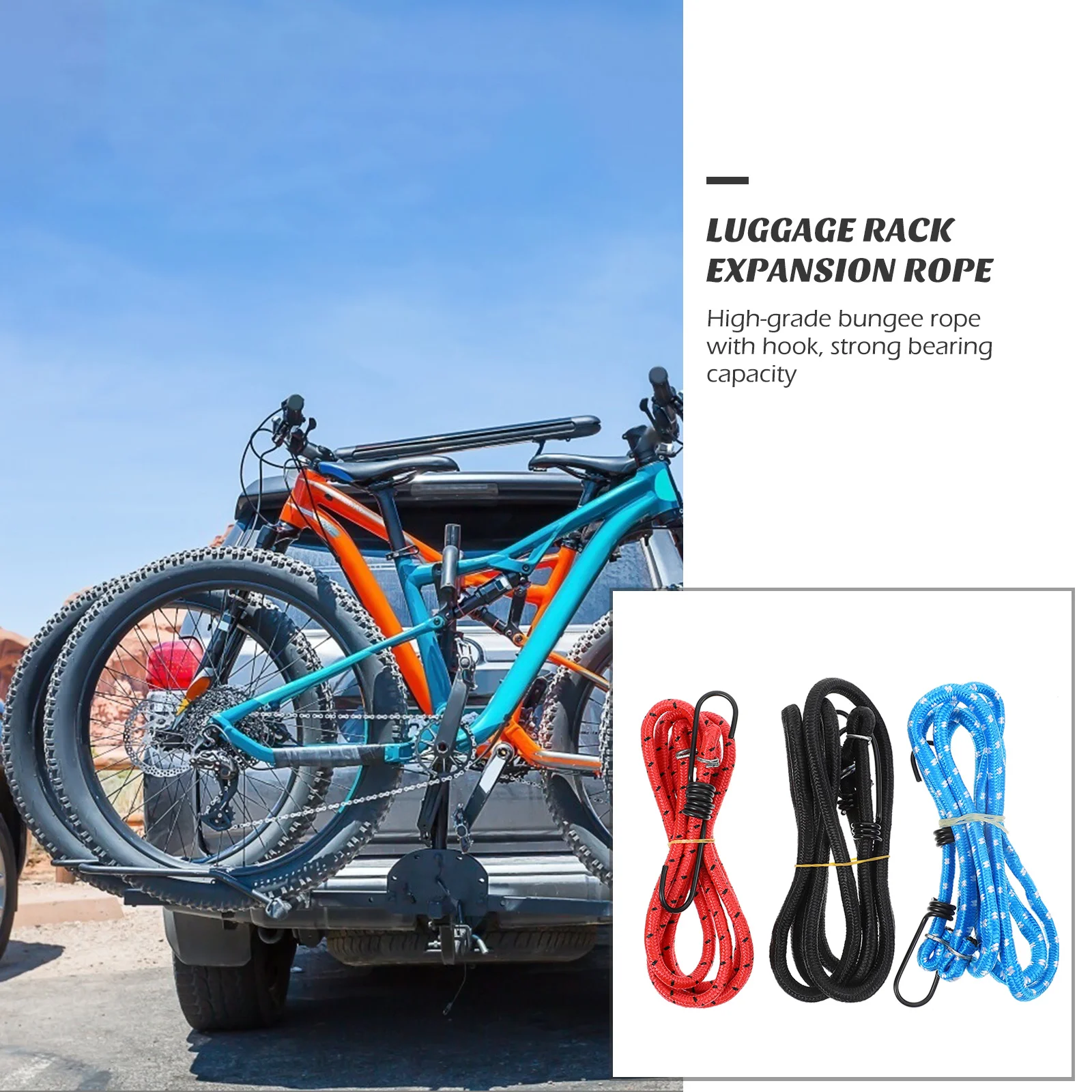 

3 Pcs Elastic Band Luggage Rack Telescopic Rope Belt Cargo Binding Belts Shelf Tied