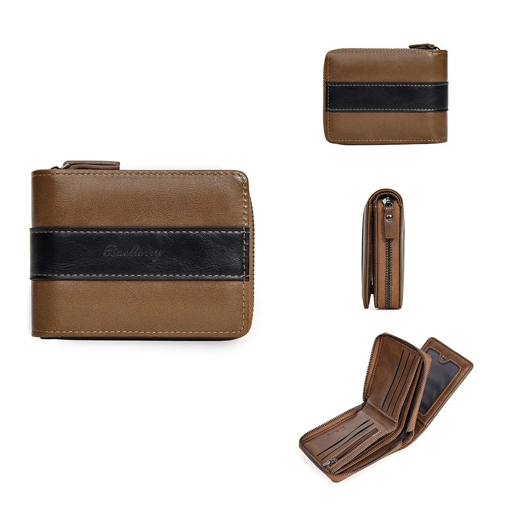 

Zipper Pouch Men Zipper Wallet PU Leather Korean Style PU Leather Coin Purse Credit Card Case Square Storage Bag Male