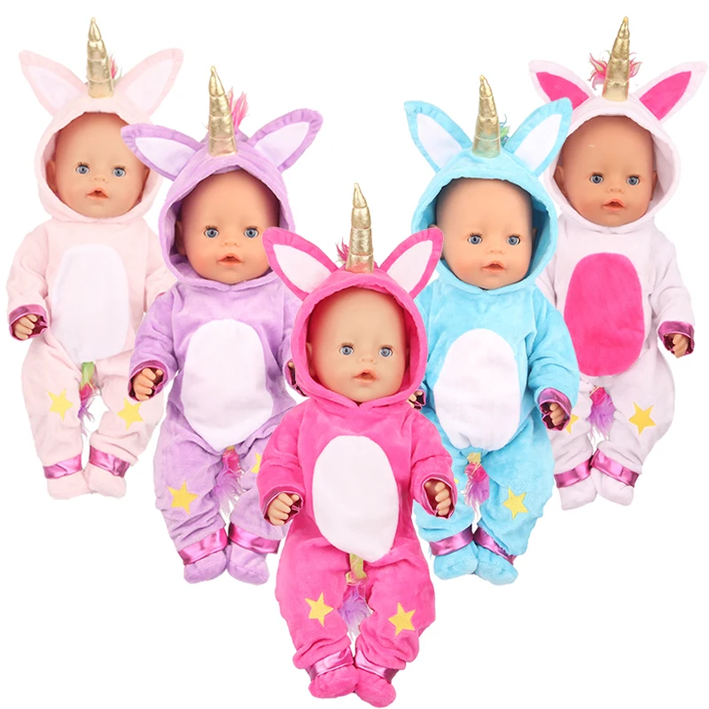 Toy Accessories Five Colors  Fit 18 inch 43cm Doll Clothes Born Baby Animal  Doll Clothes Suit For Baby Halloween Festival Gift